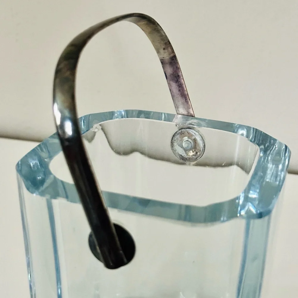 Vintage midcentury Swedish glass ice bucket